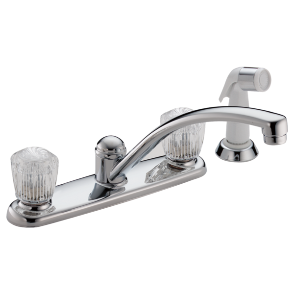 #DEL2402LF - Delta Two Handle Kitchen Faucet with Spray