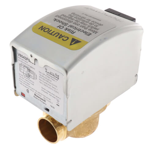 #V8043F5036 - Honeywell 3/4" Sweat Connection Zone Valve, normally closed, w/ screw terminal block connection, 3.5 Cv (24v)
