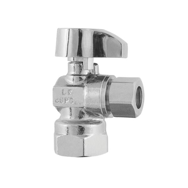 #26-1003LF - Lead Free 1/4 Turn Angle Supply Valve 1/2 FIP X 3/8 OD Compression