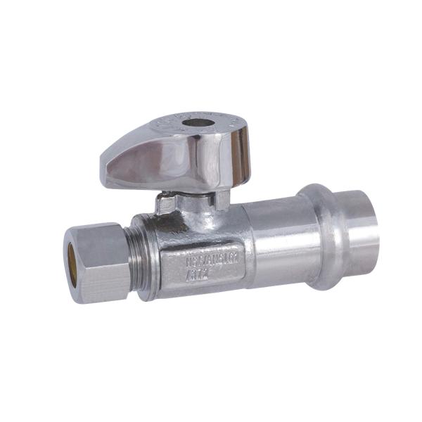 #26-1004P -  1/2" Press x 3/8" OD Supply Stop Straight