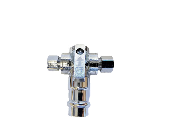 #Dual14 Multi Option Single Handle - 1/4 Turn Valve: 1/2" Press Inlet w Dual Outlet (Copy)