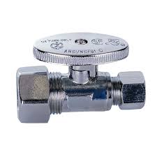 #P13116 - 5/8" OD Compression x 3/8" OD Compression Straight 1/4 Turn Stop