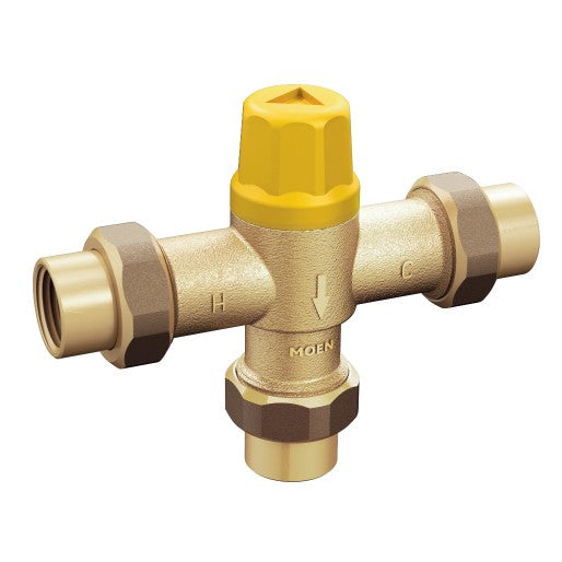 #MOE104451 - Moen Commercial Low Flow Thermostatic Mixing Valve 1/2" IPS with 3/8" Compression Adapter