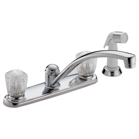 #DEL2402LF - Delta Two Handle Kitchen Faucet with Spray