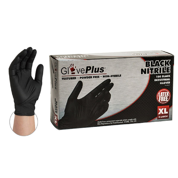 #GPNB48 - Black Nitrile Gloves Xtra Large